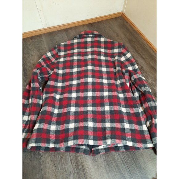 Woolrich Shirt Womens Medium Jacket Full Zip Plaid Ladies Shacket Red Black - Picture 7 of 9